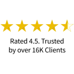 Rated 4.5 stars by over 16,000 clients