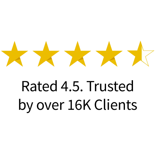 Rated 4.5 stars by over 16,000 clients