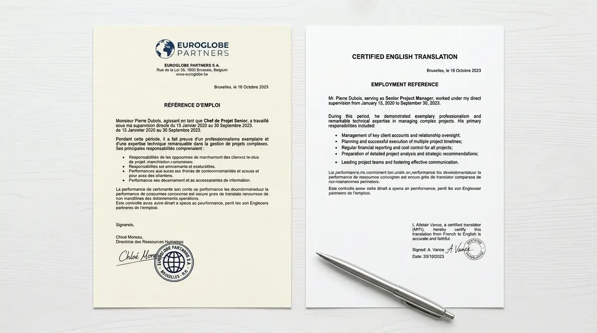 You are currently viewing Foreign employment letter and work record translation for USCIS H-1B and EB visas (2026)