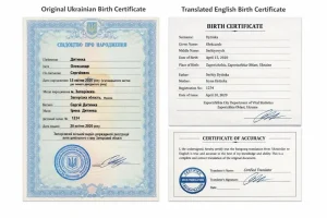 Read more about the article Ukrainian Birth Certificate Translation for USCIS – Zaporizhzhia Oblast