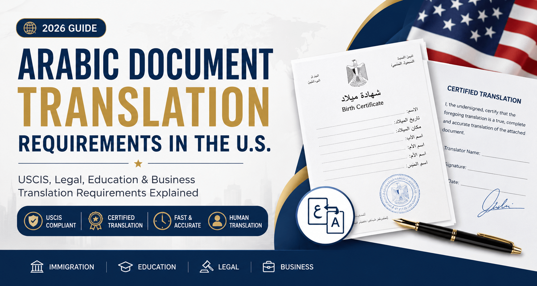 You are currently viewing Arabic Document Translation Requirements in the U.S. (2026 Complete Guide)