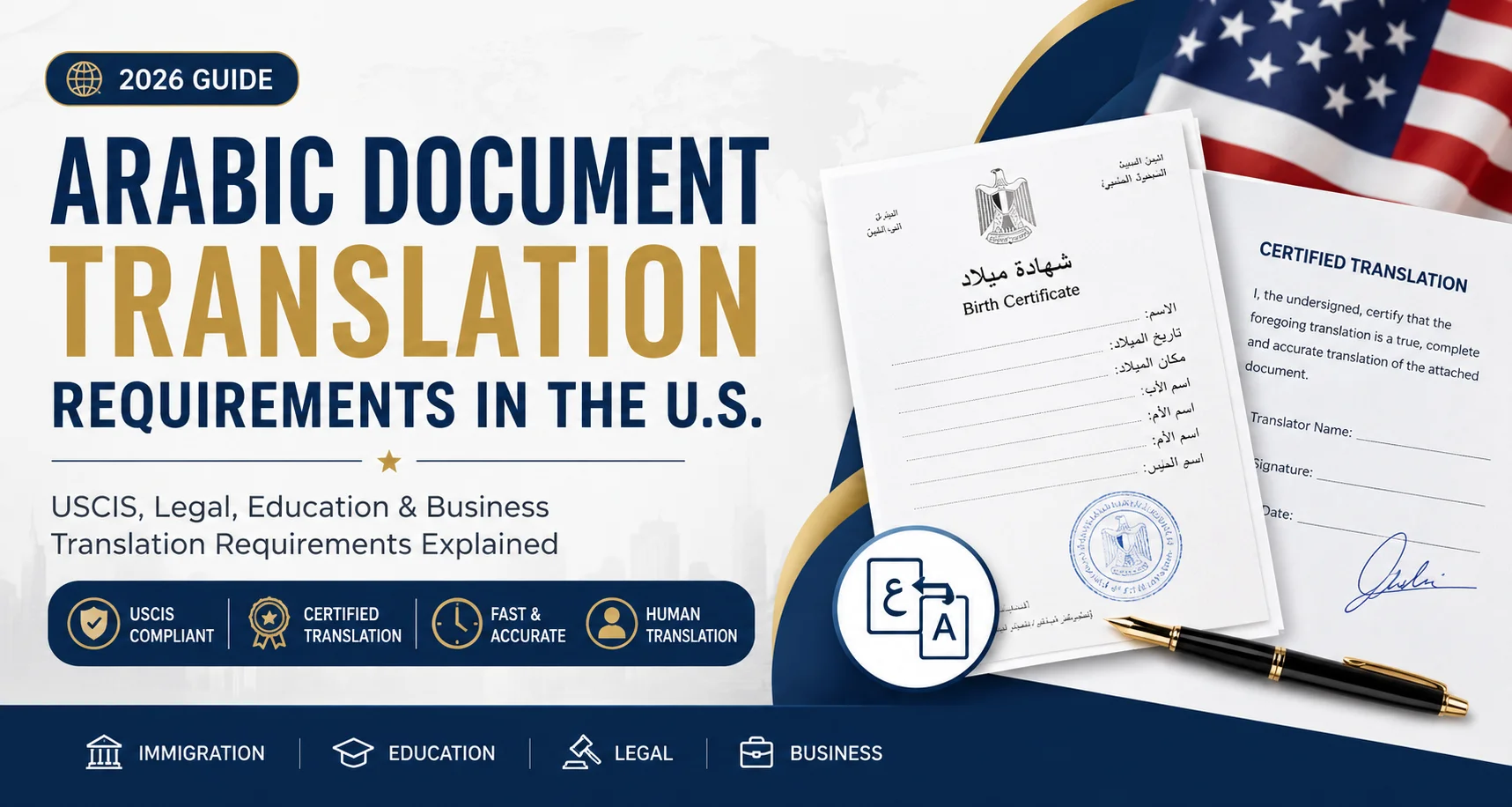 You are currently viewing Arabic Document Translation Requirements in the U.S. (2026 Complete Guide)
